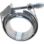 [ сменный товар ] фланцы глушителя V частота нержавеющая сталь зажим хомут глушителя основной труба турбо (3.0 дюймовый * серебряный )