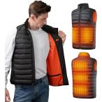 電熱ベスト ヒーターベスト ボアフリース USB給電式 10000mAhバッテリー 最大60℃ 3段階温度調節 速暖 MDM (ブラック,  L)