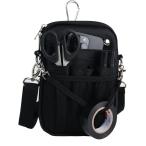  фартук сумка медсестра сумка сумка-пояс двойной молния работа для 11 карман вставка имеется 3way плечо (SS размер черный )