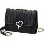  небольшая сумочка девочка женский наклонный .. сумка на плечо модный симпатичный цепь PU кожа Heart ( черный )
