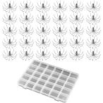 イカジグフック タコフック カンナ イカ釣り ステンレス 大容量 30個 収納ケース付き(シルバー,  15mm)