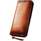 atelierCODEL 長財布 ラウンドファスナー 栃木レザー メンズ 本革(手染めブラウン)