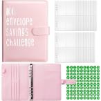 A5 100 день деньги сокращение "Challenge" 6 дыра бюджет жнец - карман 200 шт имеется деньги управление блокнот .. "Challenge" жнец -PU ( розовый )