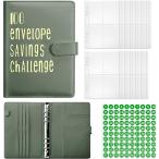 A5 100 день деньги сокращение "Challenge" 6 дыра бюджет жнец - карман 200 шт имеется деньги управление блокнот .. "Challenge" жнец -PU ( зеленый )