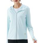 Rush Guard тонкий длинный рукав UV cut Parker женский UPF50+ внешний с капюшоном . спорт tops ( голубой, L)