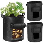  нетканый материал посадочная машина pot 10 галлон глубокий type корень коррозия . предотвращение чёрный 3 шт. комплект H40xD35 садоводство овощи ( черный, 40x35cm)