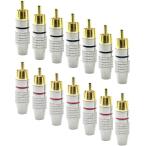 RCA штекер мужской половина рисовое поле отсутствует позолоченный аудио усилитель коннектор терминал Jack красный чёрный каждый 7 шт ( серебряный, красный 7 шт * чёрный 7 шт )