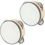 AllBright тамбурин кожа имеется ударные инструменты круглый из дерева исполнение музыкальное образование презентация пик вверх party ребенок взрослый ( белый )