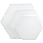  canvas painting materials Heart hexagon round shape 3 size picture board wooden frame ( white )