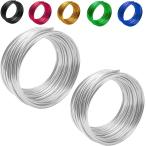 ワイヤー 針金 アルミ 手芸 盆栽 工作 クラフト DIY 10m 5mx2巻(シルバー)