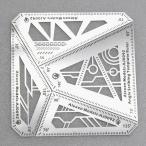 スジボリガイド 角度測定 筋彫り テンプレート エッジングガイド プラモデル すじぼり 模型 ガンプラ 定規 ステンレス(シルバー)