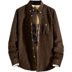 a spec rusio American Casual дизайн длинный рукав кнопка down рубашка модный tops мужской воротник имеется ходить на работу ( sepia Brown, 2XL)