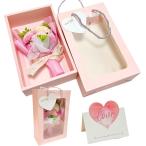誕生日 母の日 ギフト 枯れないお花 ブーケ セット 花束 プレゼント ピンク系(カーネーション(ピンク系), Medium)
