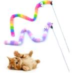 JP_SAKURA...... кошка .... птица перо длинный игрушка удочка (2 шт. комплект ( розовый & Rainbow ))