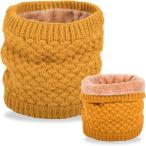 ネックウォーマー メンズ バイク スポーツ ゴルフ スキー ボア 裏ボア 裏起毛 MDM( イエロー（かのこ編み）,  Free Size)