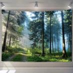 タペストリー 森 木 自然風景 大判 壁掛け 風景画 森の光 アート 150x130cm( 150x130cm)