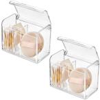  ватная палочка кейс хлопок кейс перегородка . крышка имеется модный настольный прозрачный акрил производства cosme косметика место хранения ( прозрачный, 2 шт )