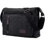  Cross сумка на плечо мужской наклонный .. большая вместимость легкий довольно большой сумка "почтальонка" карман ( черный, Free Size)