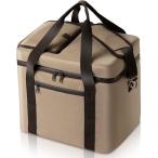 クーラーボックス 小型 便利な小窓付き 折り畳み クーラーバッグ ソフトクーラー 保冷バッグ 20L ベージュ(ベージュ)