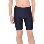 スクール水着 男の子 ハーフパンツ クォーターパンツ キッズ 小学生 中学生 UPF50+紫外線対策加工 競泳( ネイビー,  160)