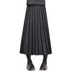 80cm プリーツスカート ロング 制服 マキシ丈 大きいサイズ 女子高生 女番長 スケバン( ブラック,  S)