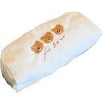 ショッピング筆箱 筆箱 韓国 高校生 ペンケース 可愛いクマ 刺繍 可愛い筆箱 女子 おしゃれ(白3)