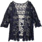 レース カバーアップ ビーチウェア ガウン ビキニウェア ラッシュガード( ブラック,  Free Size)