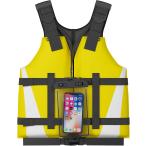 ライフジャケット フローティングベスト シュノーケリングベスト 大人用 子供用 防水スマホケース 付き 浮力測定実施済 MDM(ライムイエロー)