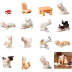 苔テラリウム 動物フィギュア ミニ ねこ マスコット置物 15点