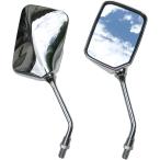 バイク ミラー 10mm 左右セット スクエア 旧車 カスタム サイド 汎用 ジョーカー (シルバー,  M10正ネジ スクエア型)