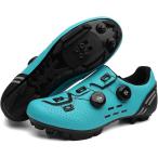 ショッピングmtb MTBシューズ ビンディング サイクル 自転車 靴 SPD(ターコイズブルー,  26.5 cm)