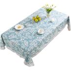 テーブルクロス 撥水 エンボス加工 PVC ビニールクロス ファブリック 裏付 耐熱 長方形 丸テーブル(ブルー,  120x120)