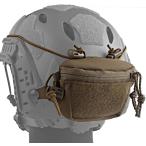 ヘルメットポーチ収納ポーチファスナー付きMOLLE モール面ファスナーバッテリーポーチアクセサリー 装備 サバゲー タクティカル (タン)