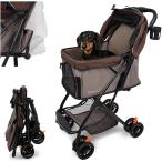  просторный 55cm раскладушка * легкий 5.8kg домашнее животное Cart собака маленький размер собака Buggy много голова 2 шт ( Brown., развитие час длина 55x ширина 47x высота 98cm)
