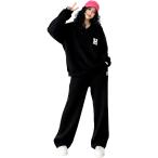  симпатичный симпатичный модный популярный взрослый женщина длинный рукав брюки длинные брюки джерси тренировочные брюки тренировочный часть магазин надеты ( черный, 4XL)