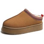 ショッピングサボ ムートン サボ 厚底 クロッグ サンダル もこもこ 暖かい レディース 防寒 スリッパ ステッチ 大人 (キャメル,  24.0 cm)