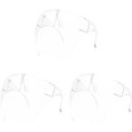 フェイスシールド 防塵 飛沫 工事現場 保護 草刈り クリア 3個セット (クリア)