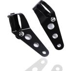 ヘッドライトステー フロントフォーク取付 ブラケット 28mm〜43mm対応 バイク用 汎用 ヘッドライトマウント 防錆 (ブラック)
