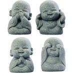  симпатичный изображение Будды 4 body комплект 4 не маленький . кото . документ . маленький . чай . чайная церемония украшение интерьер .. три .. маленький . версия ..( пепел синий цвет 4 не маленький ., Mini размер )