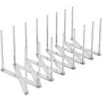 ショッピング皿 ディッシュスタンド 伸縮 食器立て 収納 キッチン 皿 なべぶた ステンレス