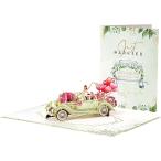 3D свадьба карта свадьба свадебный машина машина новый . новый . cup ru счет-фактура цельный pop up складной праздник память день ( зеленый )