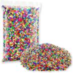アイロンビーズ セット 大容量 約8000粒 補充用 くっつきやすい 手芸 子供 500g (カラフル,  5mm)