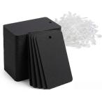 防水タグ 大容量 PVC 艶消し 屋外 値札 耐水 価格ラベル 5x9cm タグファスナー付 MDM (ブラック,  約 5 cm x 9 cm)