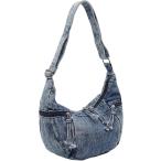  половина moon сумка плечо Denim женский меньше наклонный .. плечо .. три день месяц type стиль симпатичный ходить на работу C140 ( голубой )