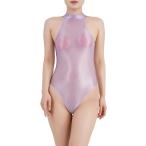  высокий ноги Leotard глянец с высоким воротником супер эластичность боди костюмированная игра MDM ( light purple, M)