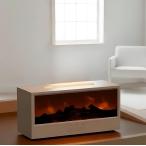 アロマディフューザー 卓上加湿器 ミニ 暖炉風LEDライト付き 超音波式 加湿＆香り 癒しインテリア対応 USB給電 小型 (ホワイト)
