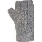 ポッサムメリノ ケーブルミトン 手袋 暖かい 防寒 アームウォーマー ニュージーランド産 天然素材 MDM (シルバー,  Free Size)