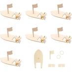 ボート 工作キット 木製 帆船 DIY 手作り 組み立て 彩色 子ども 材料 (8個セット)