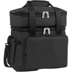 クーラーボックス ソフト 小型 軽量 2層式 保温保冷 手提げ ショルダー 2WAY 18L (ブラック)