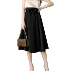  Lilly шоколад юбка видно гаучо брюки женский юбка-брюки широкий брюки 7 минут длина высокий талия задний резина ( черный, M)